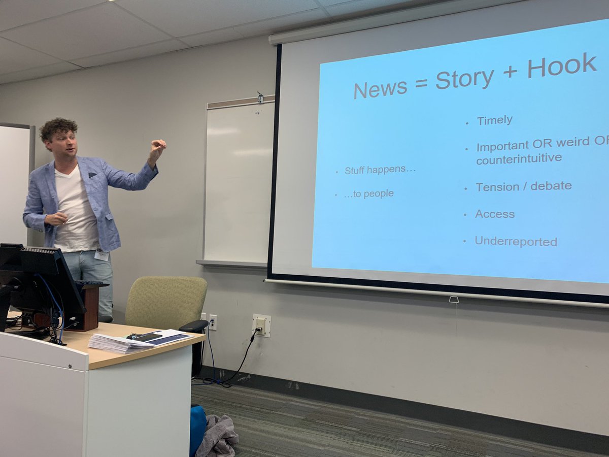 Jennifer Hulme (@jenniferhulme) on Twitter photo <a href="/BlairBigham/">Blair Bigham 🇨🇦🏳️🌈</a> on the elements that make effective news stories: timely; counterintuitive/important/wierd; tension/debate; access; and underreported.
Thank you for teaching us storytelling 101! #michenerinstitute #Convergence2020 <a href="/BlairBigham/">Blair Bigham 🇨🇦🏳️🌈</a> on the elements that make effective news stories: timely; counterintuitive/important/wierd; tension/debate; access; and underreported.
Thank you for teaching us storytelling 101! #michenerinstitute #Convergence2020