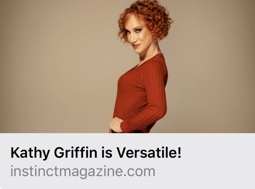 kathygriffin's tweet photo. A) Thanks, @instinctmag! I appreciate the love. ❤️ https://t.co/kOQtImhSzD https://t.co/b01NH7w5Ex