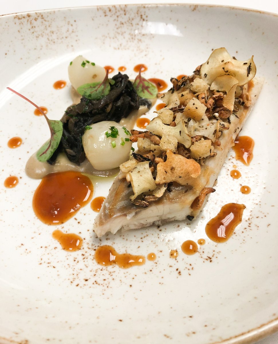 Heading to a #Broadway show tonight? Join us for a pre-theatre dinner! Branzino en Papillote | sunchokes, black trumpets, puffed wild rice and sherry jus