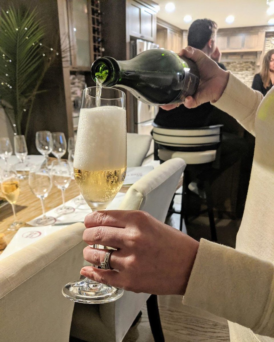 Indulge in a little bubbly this weekend. #Cheers. 📸 Red Lips &amp; Wine Sips