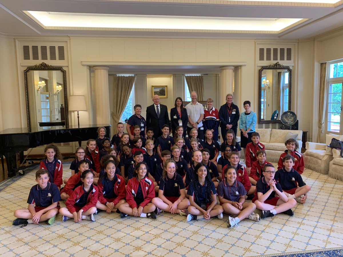 SMSBGS's tweet photo. What an exciting day yesterday for our Year 6 girls and boys, not only did they meet the Governor General but they also enjoyed more than 15 mins with he and his wife. They even all sang together in Government House! https://t.co/WTzJXEniQj
