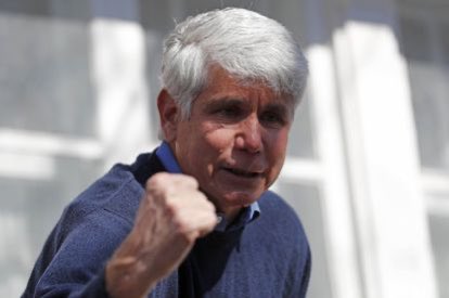 DerrickeDennis's tweet photo. Tonight — a white-haired #RodBlageyevich in his own words, after spending his first night home from prison. Why he says the criminal justice system is broken, racist and rigged. #i24News #Stateside #8pmEST https://t.co/wQcjxxYtRr
