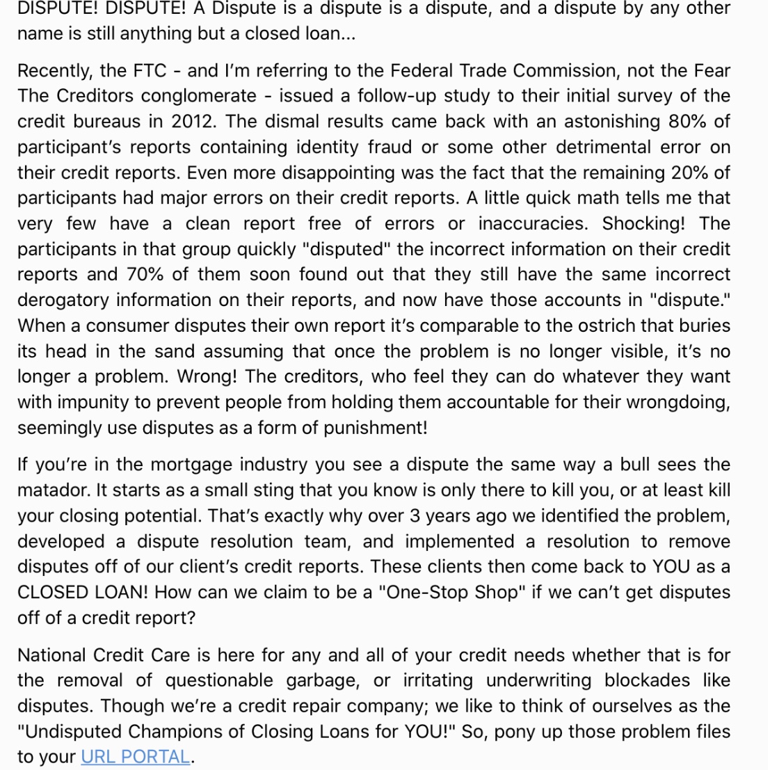 Great info on disputes from my friends at National Credit Care!