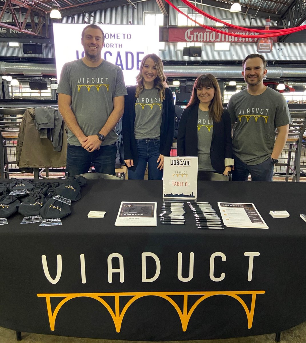 MyViaduct's tweet photo. The Viaduct crew is in full effect at #JobCade! There's still plenty of time to swing by @RiverWorksBFLO to mix it up with us, #smallbusiness owners, #jobseekers, and so many others who are committed to the #entrepreneurial ecosystem in #WNY! https://t.co/RYewvE9BJA