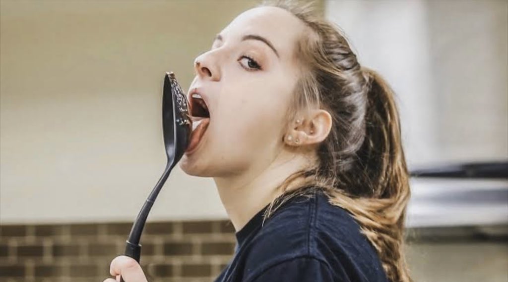 First time petite squirt licking