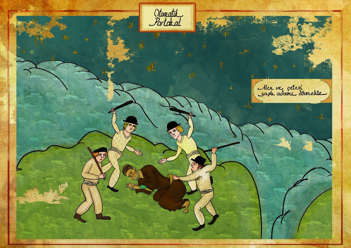 Kubrick's "A Clockwork Orange"in Ottoman  #miniature style by Murat Palta