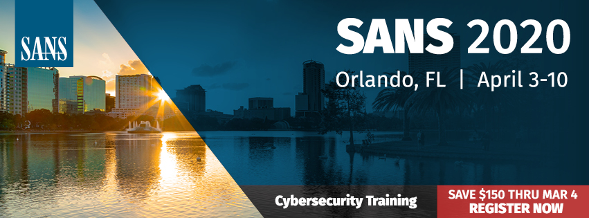 sansforensics's tweet photo. It's almost time for #SANS2020 ! Get the chance to learn from your favorite #forensicators April 3rd - 10th

Register now before March 4th and save $150 at https://t.co/lZHTTDS3sB https://t.co/zCwA9vix9J