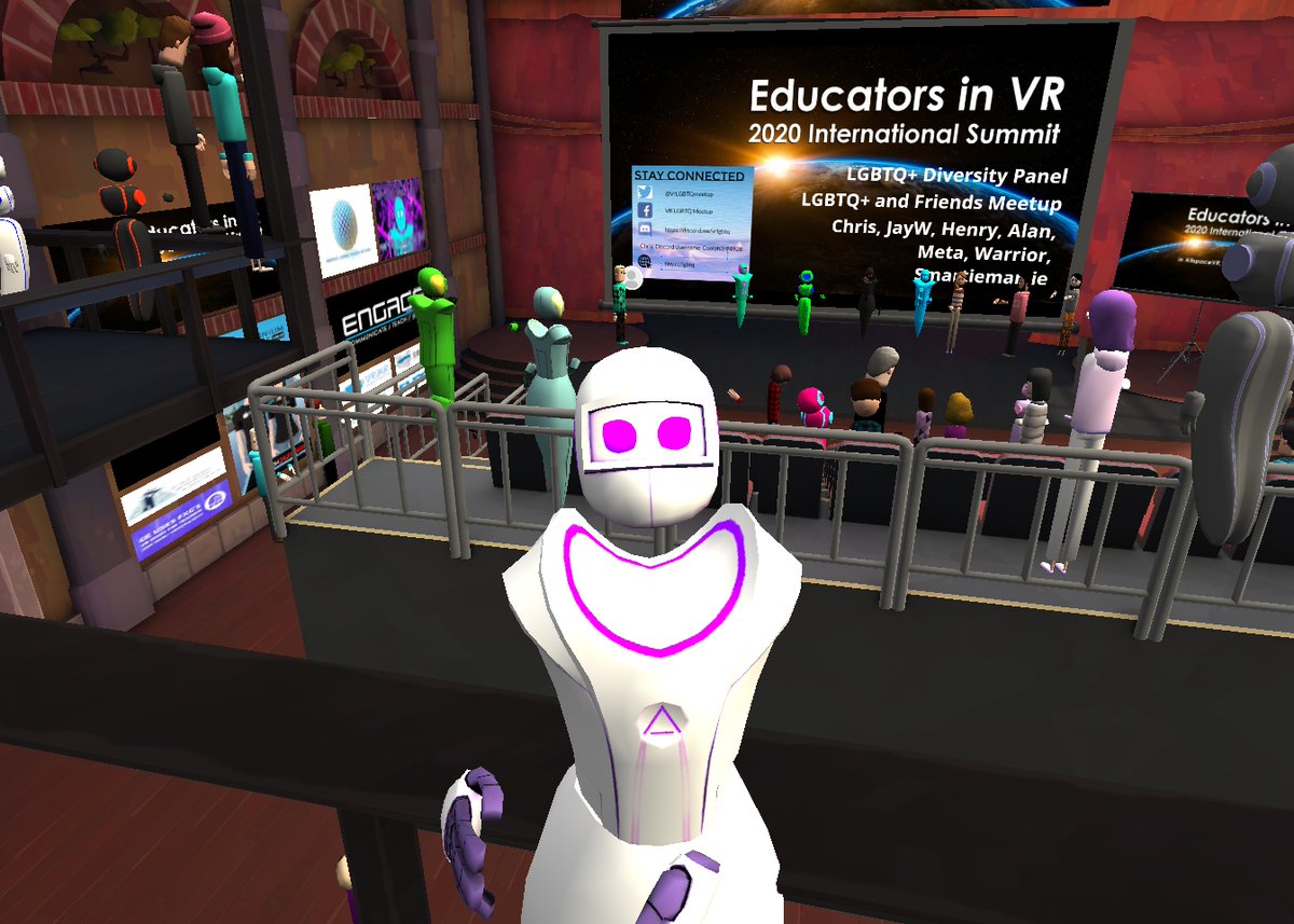 All the feels were felt at the LGBTQ+ panel in @AltspaceVR for @EducatorsVR. I have been an Ally and mod for this event going on 3 years and the amount of love and respect that is shown at all times makes me understand why its such a safe space. Thank you @CoolpherDisney💜#edinvr