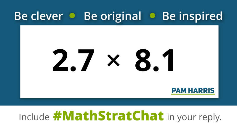 pwharris's tweet photo. It's time for #MathStratChat!
Rules: tweet a favorite, clever solution or find an equally clever strategy.
Like/Retweet so others will see!
#MTBoS #ITeachMath #MathIsFigureOutAble #MSMathChat #ElemMathChat #HSMathChat #T3Learns #DeafStemEd https://t.co/jR1FdvTOx2