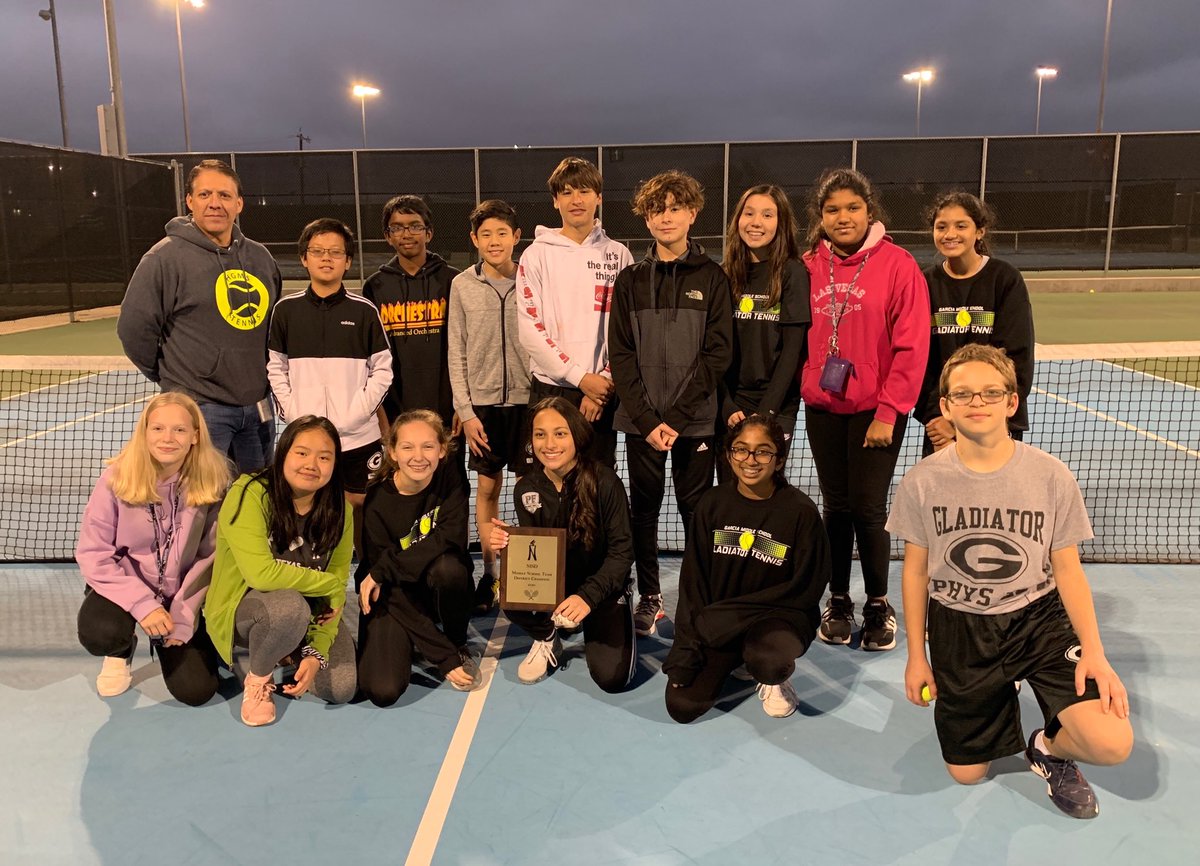 Congratulations Garcia Gladiator Tennis Team! Northside MS District Champions!