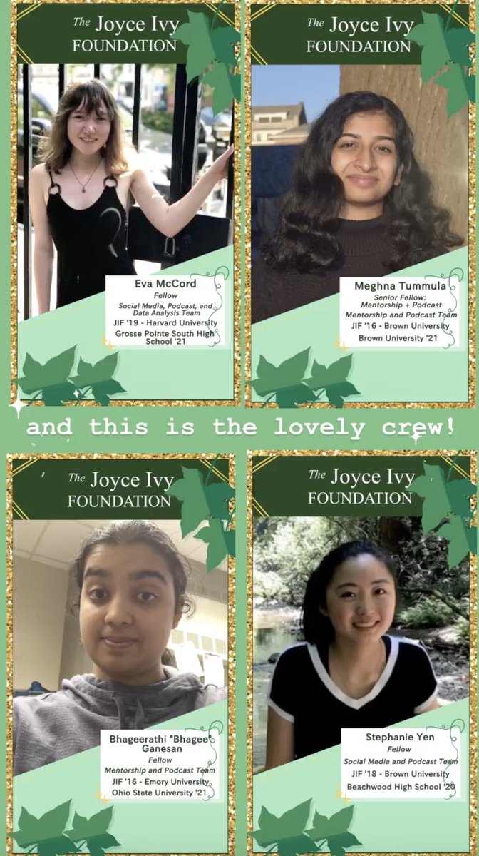 jif_scholars's tweet photo. The Joyce Ivy Fellows' Podcast Team has been hard at work on the foundation’s newest project: Heard Through The Vine!  Learn more about the Summer Scholars Program and how the Joyce Ivy Foundation helps talented women in the Midwest by listening to the first episode on Friday! https://t.co/MwCfC0liNr