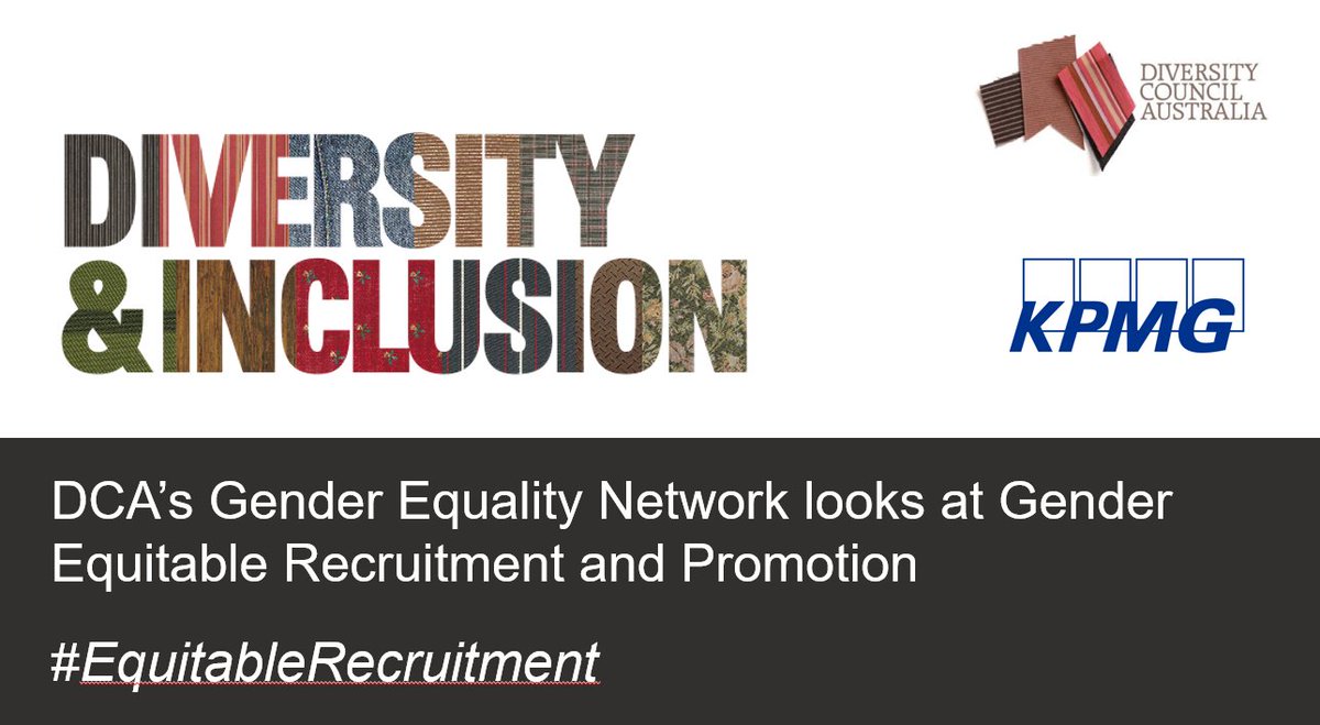 DivCouncilAus's tweet photo. We're about to start live tweeting at 2pm EAST from our #GenderEqualityNetwork event on gender equitable recruitment and promotion #EquitableRecruitment w/Dr Meraiah Foley @Sydney_Uni @meraiahfoley Dr Janin Bredehoeft @WGEAgency Kristen Sweeney @Mirvac Amy Wild @Investaproperty https://t.co/2JLLIjyUIV