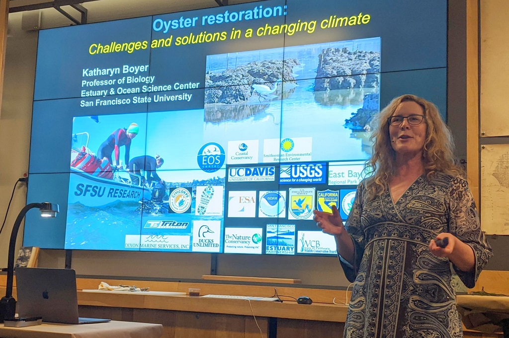 A pleasure to talk about oyster restoration and its use in climate change adaptation at the Exploratorium as part of their "Pairings: Cultivating a Taste for Science through Food" program. Nice turn out and great conversations. <a href="/exploratorium/">Exploratorium</a> <a href="/SFSU/">SF State</a> <a href="/EOS_Center/">Estuary&OceanScienceCtr</a>