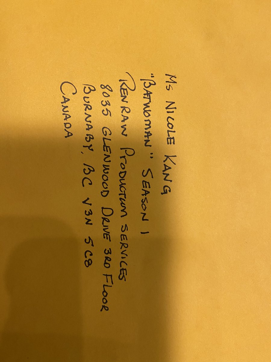 Nicole Kang On Twitter Attn All Cwbatwoman Fans A Little Psa In Fan Mail Send It To This Address Also Make Sure To Include A Return Envelope With Proper Postage If You