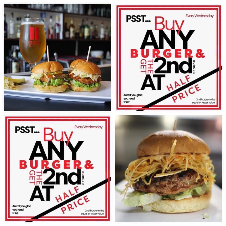 Wednesdays are for deals! Join us for dinner and a couple beers too! #ThisIsMotor #YQG #YQGFood #WindsorOntario #WindsorEats #OntarioCraftBeer #Bogo #Halfprice #Burgers #NanoBrewery