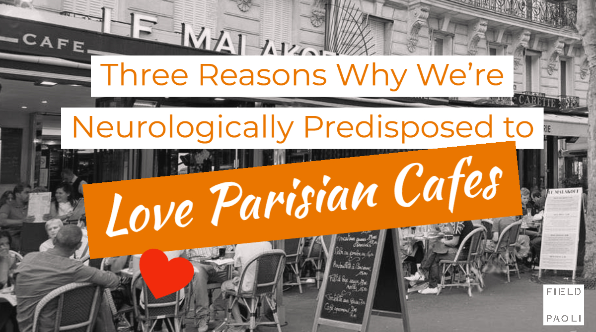 Yes, there's the caffeine. But why do we really love Parisian cafes so much? Field Paoli president Yann Taylor looks at the brain science behind the sidewalk scene: 
bit.ly/38Hjh1f #design #neuroscience  #yourbrainonretail