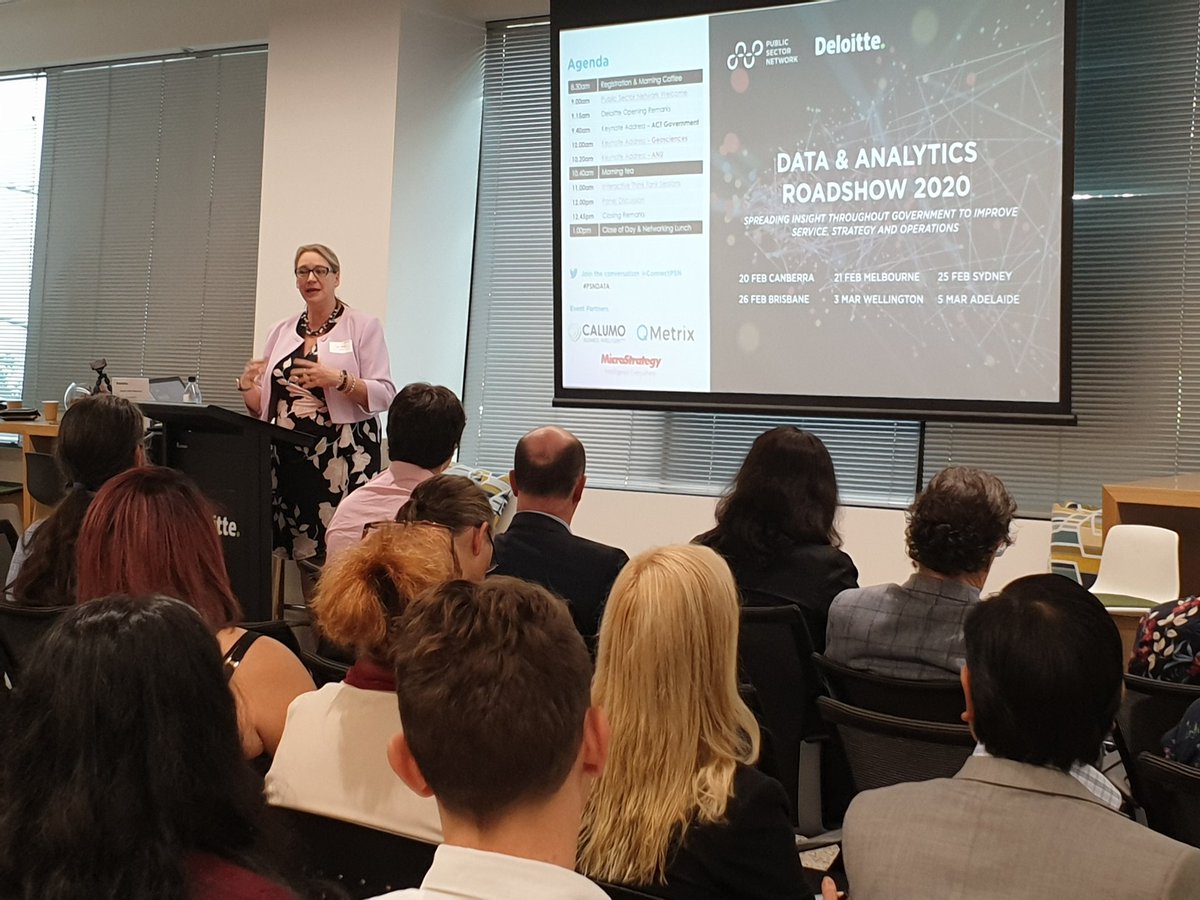 Opening address from Kylie Watson (Deloitte) ROI set the scene at the Canberra session of the Data & Analytics Roadshow 2020 #PSNdata @ConnectPSN