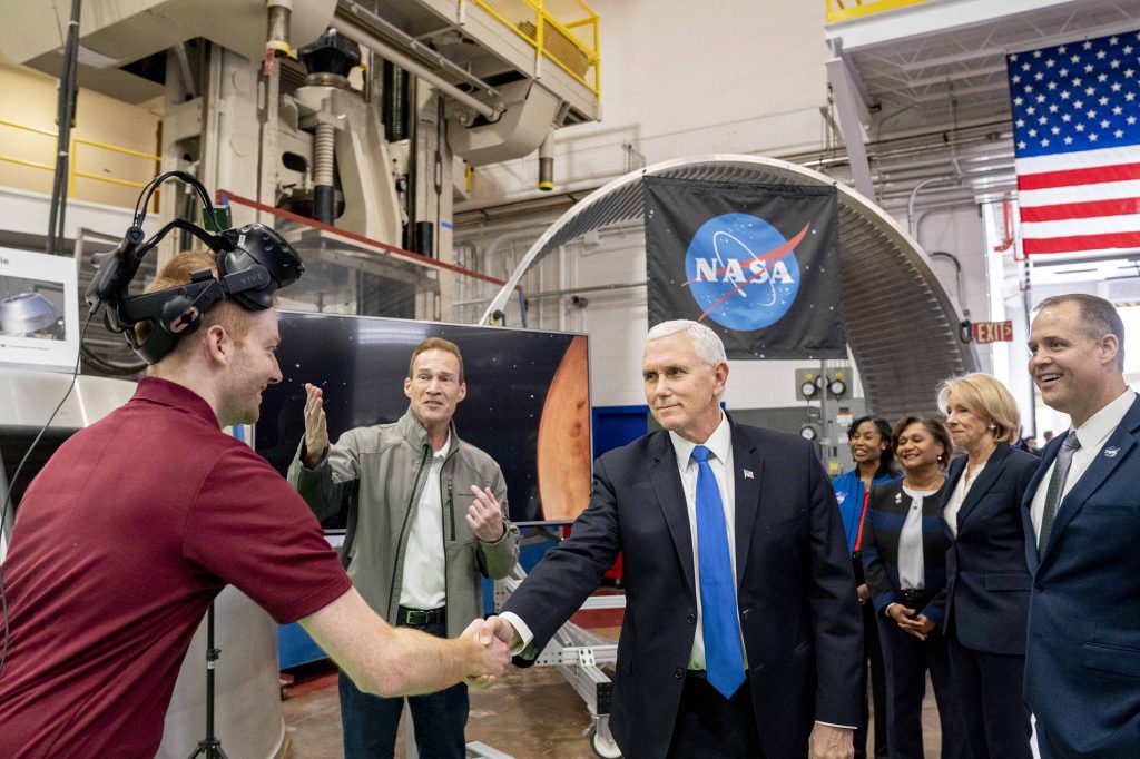 tweaq's tweet photo. Had the opportunity to show off a VR experience we created to @VP @JimBridenstine and @Astro_Stephanie https://t.co/IYMXCZm3ja