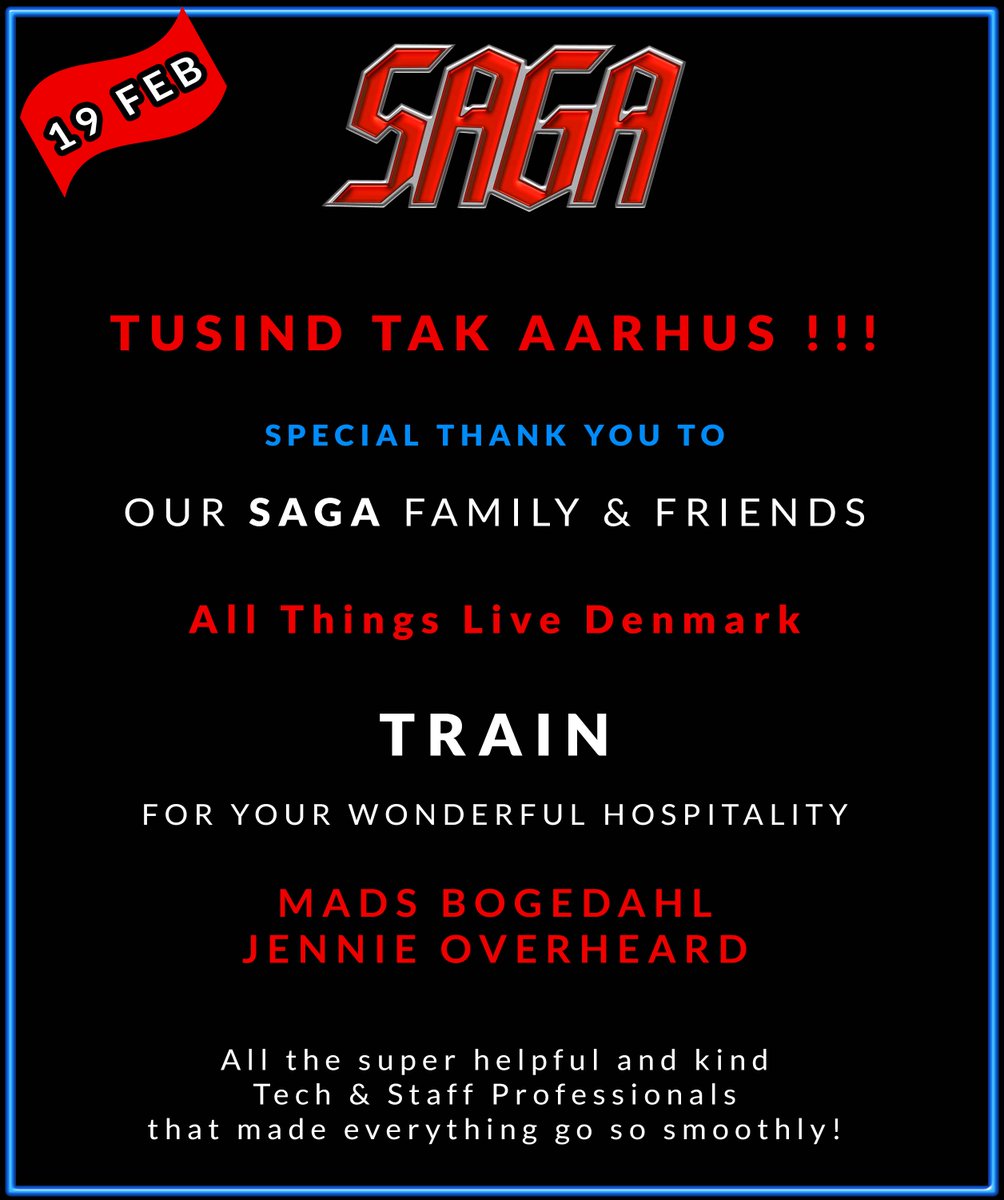saga_rocks's tweet photo. #SAGA #OutOfTheShadowsTour #ThankYou #Aarhus #Denmark @TrainLive1 https://t.co/6dFYr0fpr1