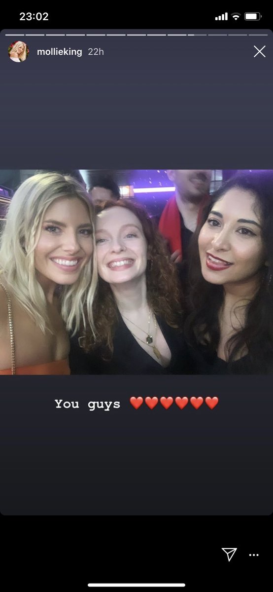 Shane_harris98's tweet photo. @gregjames I’m calling mollie king, red scarf Is in this photo, she’s also got a key on her dress, favourite food is curry according to Matt, she has dogs, the boss could be reference to her surname “king” middle name is Elizabeth aswell, same name as the queen, I’m a genius @SammMortimerr https://t.co/HSOYWNv4V7