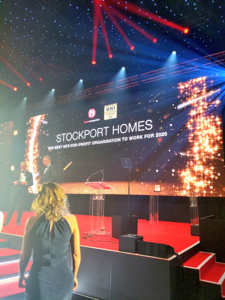StockportHomes's tweet photo. Absolutely thrilled to announce that we have ranked no.1 at The Sunday Times Best Not-For-Profit to work for! As well as our customers, all of our colleagues are at the heart of everything we do, it's a privelage to celebrate that  @bestcompanies. #BestCompanies2020 https://t.co/C0NIvVoonh