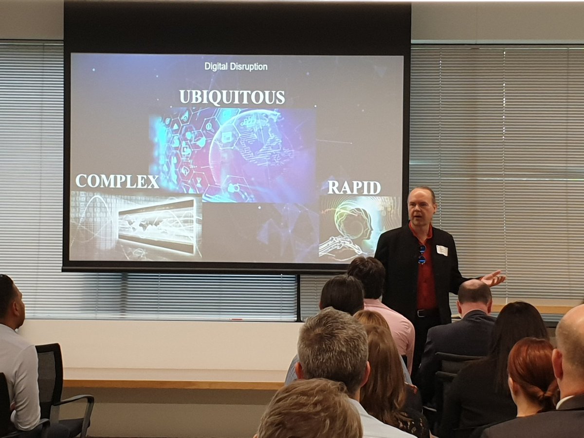 ConnectPSN's tweet photo. Ole Nielsen from Geoscience Australia taking about digital disruption: Ubiquitous; Complex; Rapid. Hear, hear! @ConnectPSN Data & Analytics Roadshow 2020. #PSNdata https://t.co/ZmWVhOxI6J