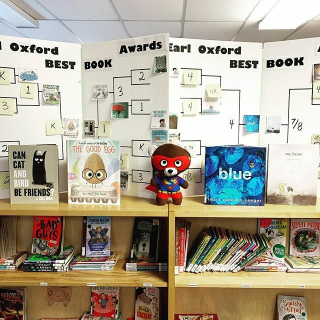 Congratulations to the finalists in our school-wide #bestbookawards in honour of #ilovetoreadmonth 
@coll_muir @jory_john @peteoswald Laura Vaccaro Seeger @corinnaluyken 
It’s funny how every class leaves the library discussing which one they KNOW will w… ift.tt/2P9kEhB