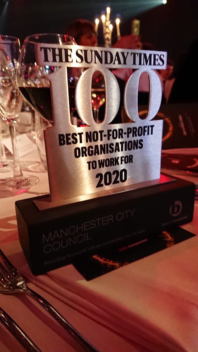 Well done all the amazing staff ⁦@ManCityCouncil⁩  we are officially in #BestCompanies2020 top 100 companies...,, brilliant.