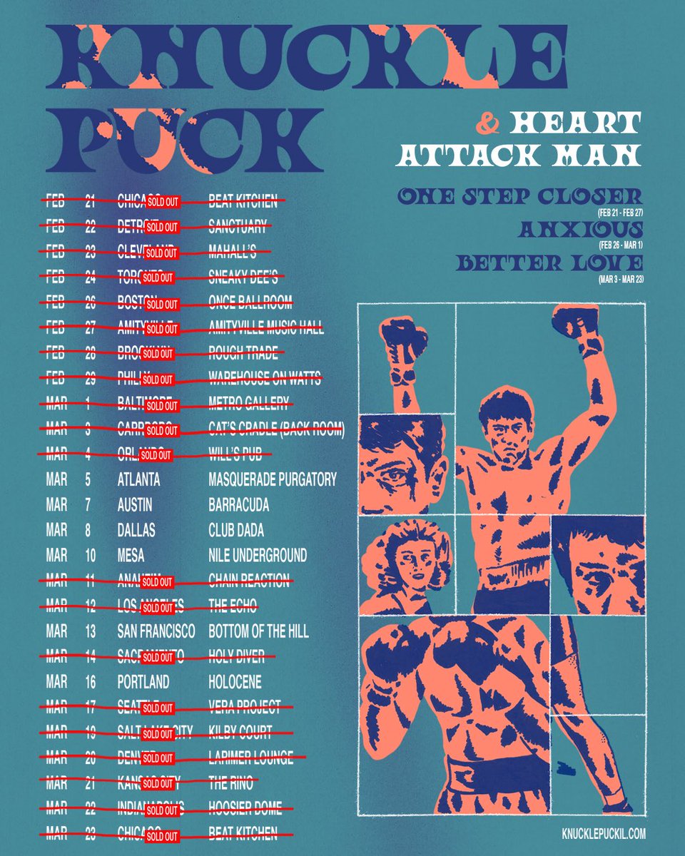 KnucklePuckIL's tweet photo. Tour starts soon. We’ll be playing a couple new songs. Enjoy. https://t.co/3cdObCMoPM https://t.co/uuwYlulNb4