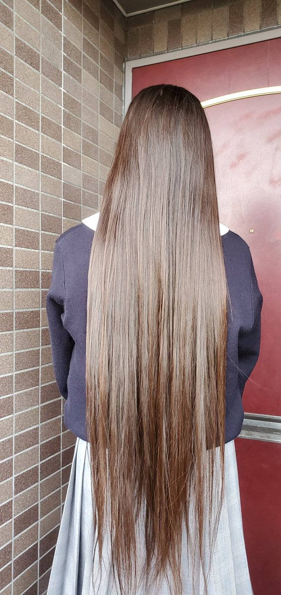 だみあん Twitterissa 今日の 学校へは髪をおろしては行けないのですが 時間に少し余裕があったので ハーフアップをしてみました 毛先を整えるの忘れましたが このあと 撮ってないけど 定番のポニーテールになりました 13さい スーパーロングヘア