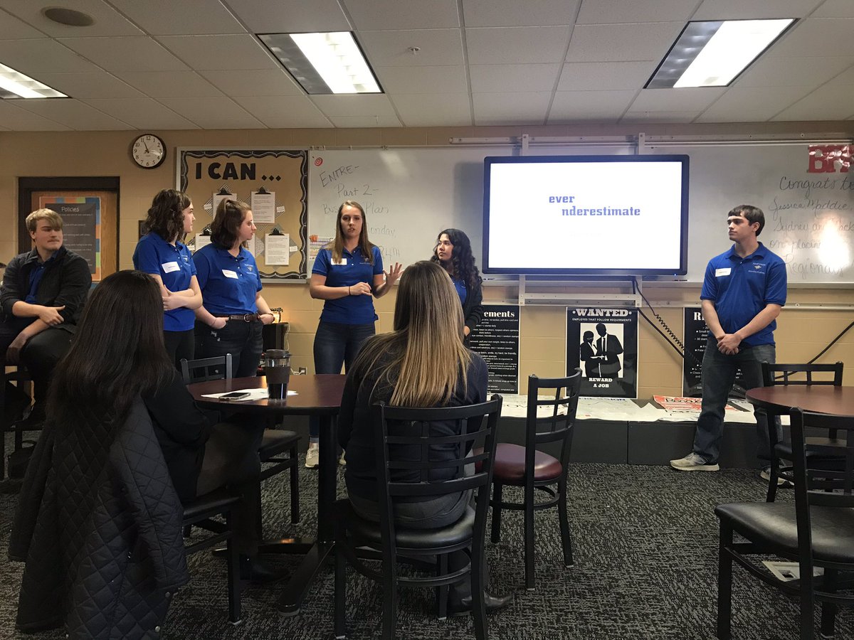 erikabower's tweet photo. Business pathway sharing out at our Pathway Visit Day! CTE in a comprehensive high school! #NUPride @NU_Supt @NUHS_Principal https://t.co/J4BupIhAPw