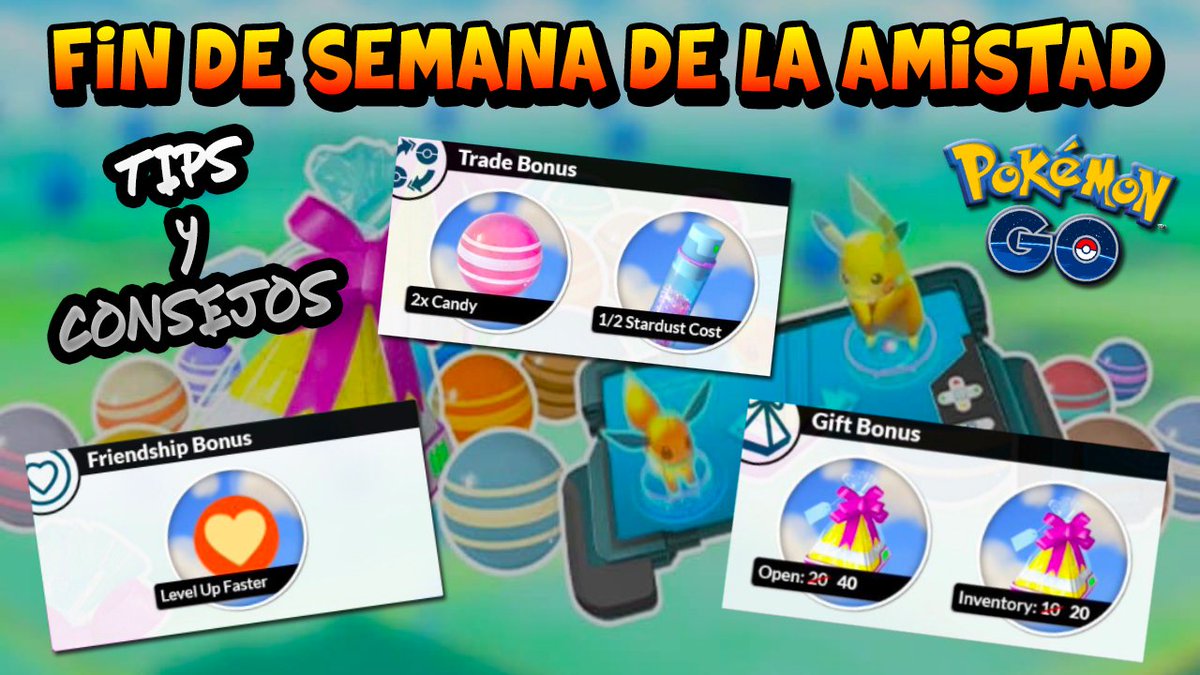 ParanoiasGamers's tweet photo. APROVECHA ESTE FIN DE SEMANA DE LA AMISTAD en #PokémoNGO #FriendShipWeekend EVENTO, HORARIO, BONUS Y CONSEJOS!
▶️Vídeo: https://t.co/CnX2nWJoSm
Se agradece🔃y 👍.. Gracias! 🥰 https://t.co/ynr0g8Mwb8