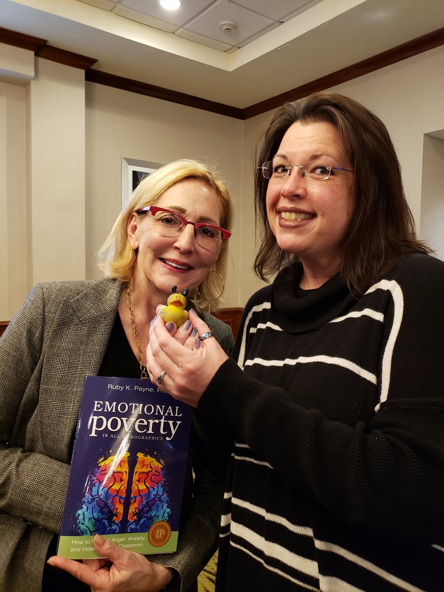 Ducky and I met Ruby Payne today and learned how to address students' behavior by looking at their emotional needs. 🤩