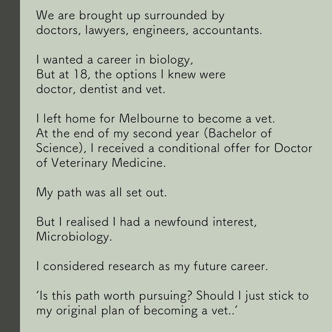 38.  @Cburnetii Yi Wei from  @TheDohertyInst  @unimelb studies intercellular bacteria.Yi Wei took a leap of faith, pursuing his passion in microbiology & rejected vet sch. ‘Is this path worth pursuing? I could just stick to my original plan & become a vet…’