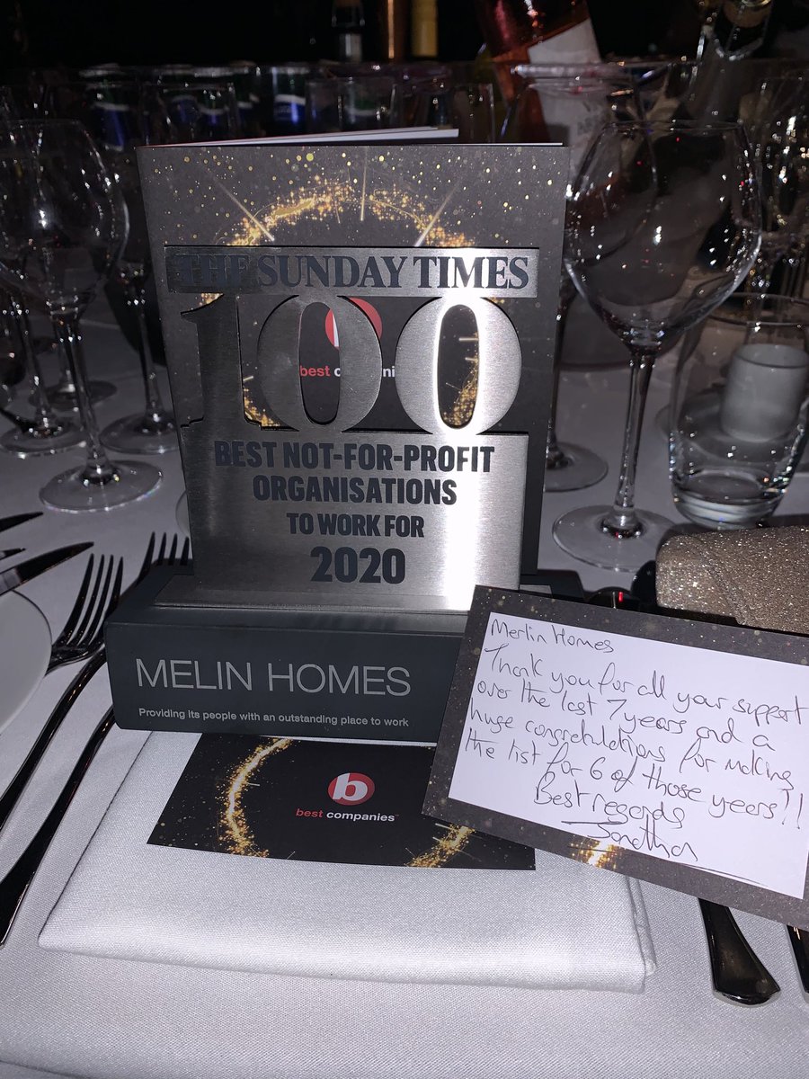 So incredibly proud to be here representing the amazing ⁦@MelinHomes⁩, number 6 in the Sunday Times #BestCompanies2020. Smashed the top 10!!