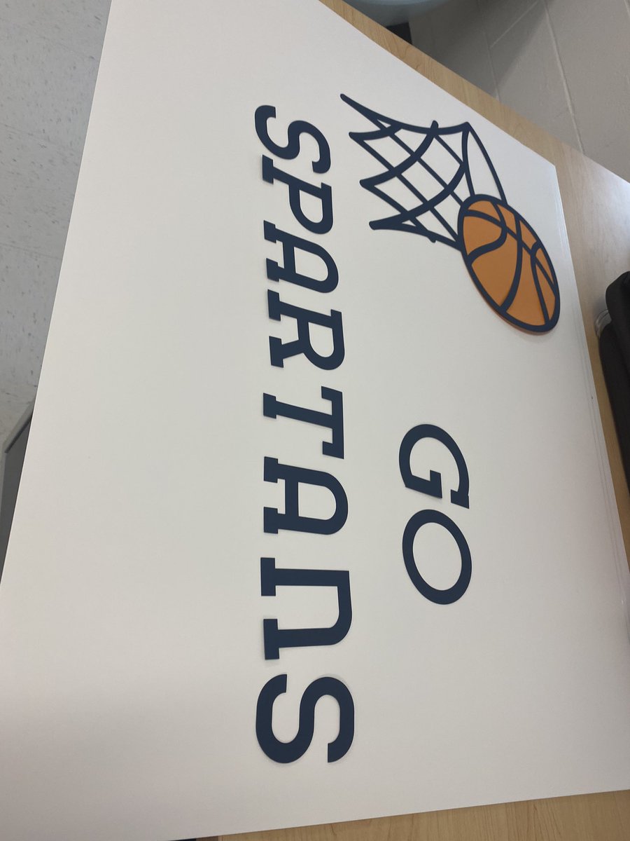 PrivettAthena's tweet photo. Got my students involved in making signs for our first ever #Fanquest this Saturday! Love that @OfficialCricut  allows me the opportunity to make crafting a functional skill! @UnifiedSpartans https://t.co/BbbtH88PpN