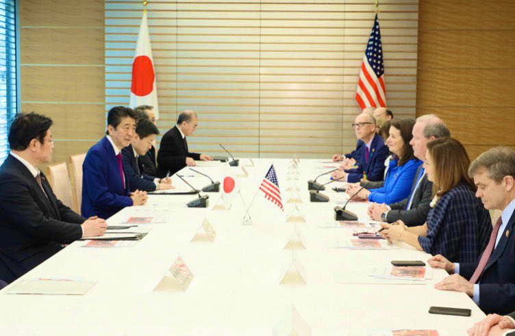 usafmc's tweet photo. The #bipartisan commitment to the US-Japan alliance remains strong as the #CSGJ delegation was honored to meet with Prime Minister @AbeShinzo @kantei https://t.co/MgXQa1koIj