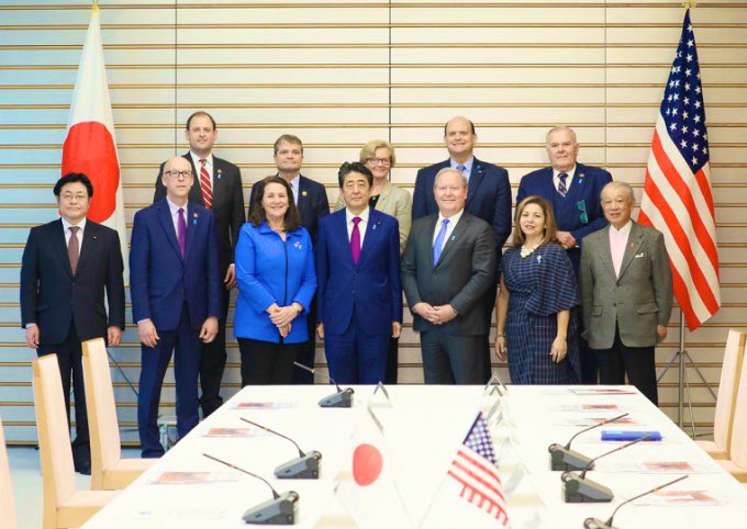 usafmc's tweet photo. The #bipartisan commitment to the US-Japan alliance remains strong as the #CSGJ delegation was honored to meet with Prime Minister @AbeShinzo @kantei https://t.co/MgXQa1koIj