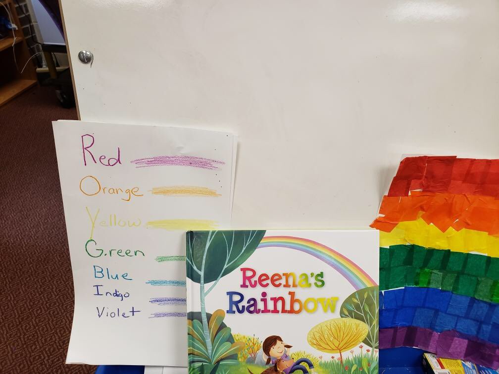 MCSCSchools's tweet image. The story @westviewes this week for Storybook Art Club, Reena's Rainbow, is a beautiful story of friendship, disabilities, and acceptance. They made tissue paper rainbows, and then decoupage over the top! #afterschoolprogramming