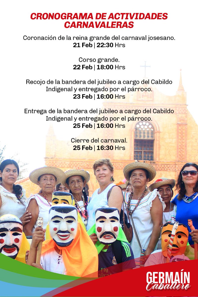 GermainGCV's tweet photo. 🎈🎭 CARNAVAL JOSESANO🎉🎊 
Te invitamos festejar a lo grande este carnaval en la cuna de la cruceñidad 😎🥳
No te perdás la oportunidad de disfrutar de un carnaval rico en cultura y tradiciones
📍San José de chiquitos
#ImposibleDeOlvidar
#CarnavalJosesano https://t.co/WRtkduiJbR