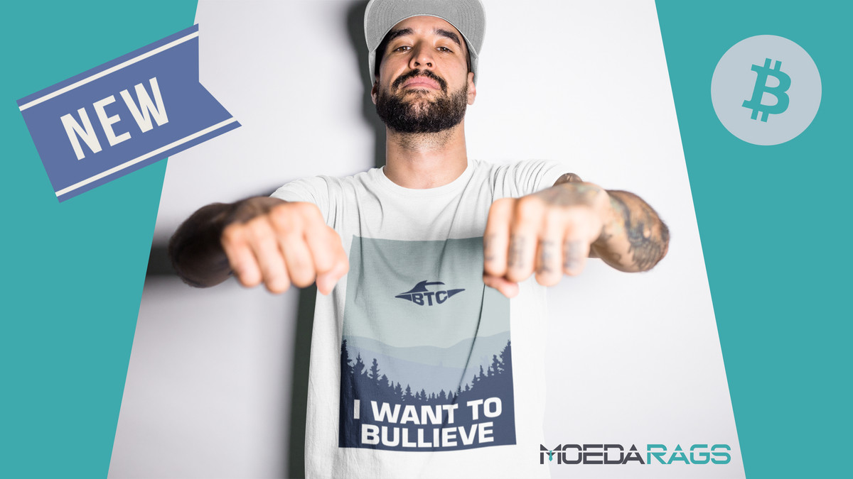 We're back and we have a new 'discrete' tee for your purchasing pleasure! Combine your love of BTC, X-Files and Aliens with this I WANT TO BULLIEVE  tee! White only. What do you think? Please share. 
moedarags.com/collections/fr…
#bitcoin #bullmarket #xfiles #aliens $BTC #bitcointee