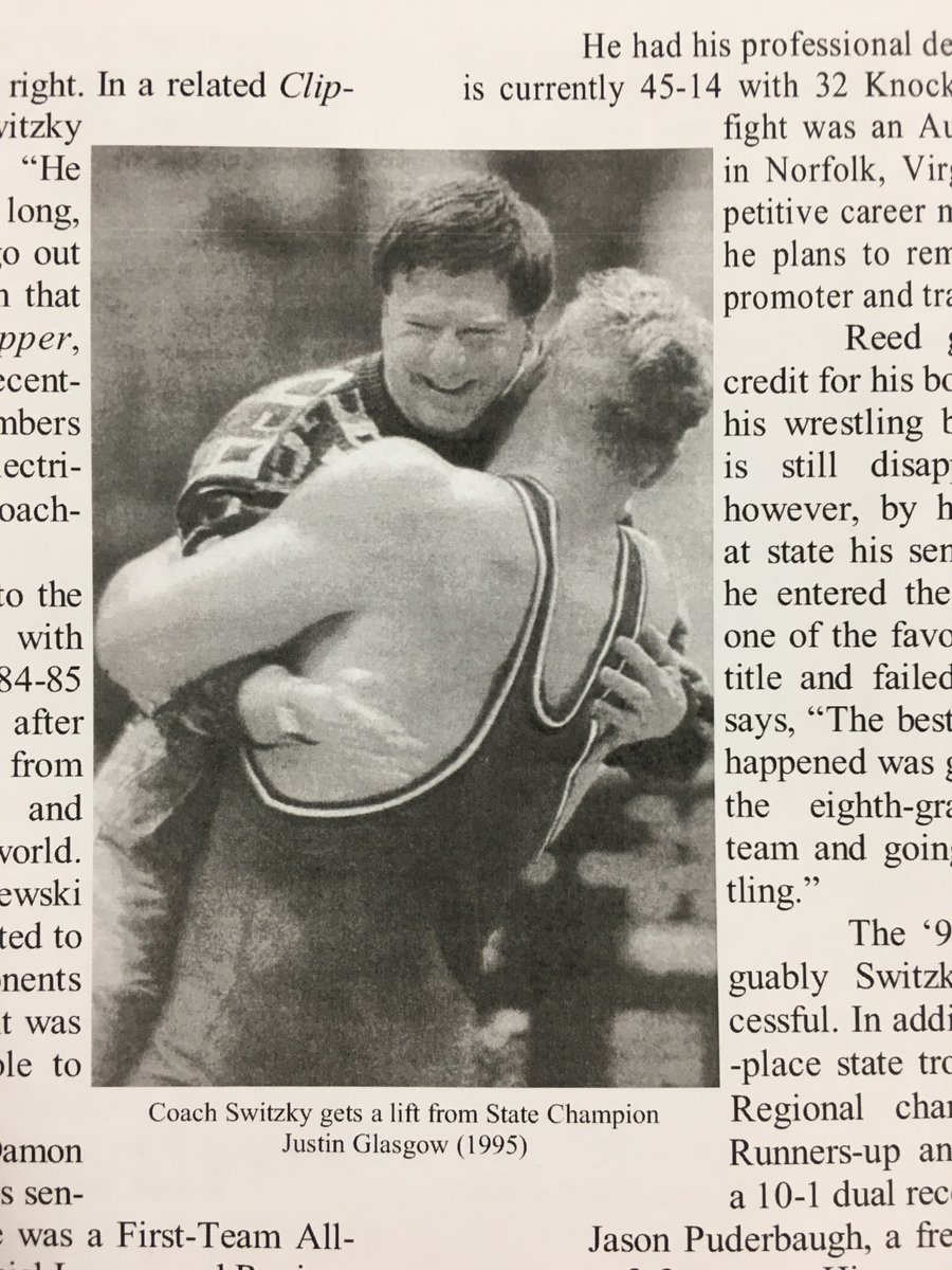 SeamanWrestling's tweet photo. 2019-20 marks the 59th season of Seaman Wrestling. To celebrate the past, we will be bringing you “Throwback Thursday” each week throughout the season… This week, Glasgow’s thank-you to Coach Switzky from that trophy team of 1995. #ComPeteLikePete https://t.co/haNjE3DxIA