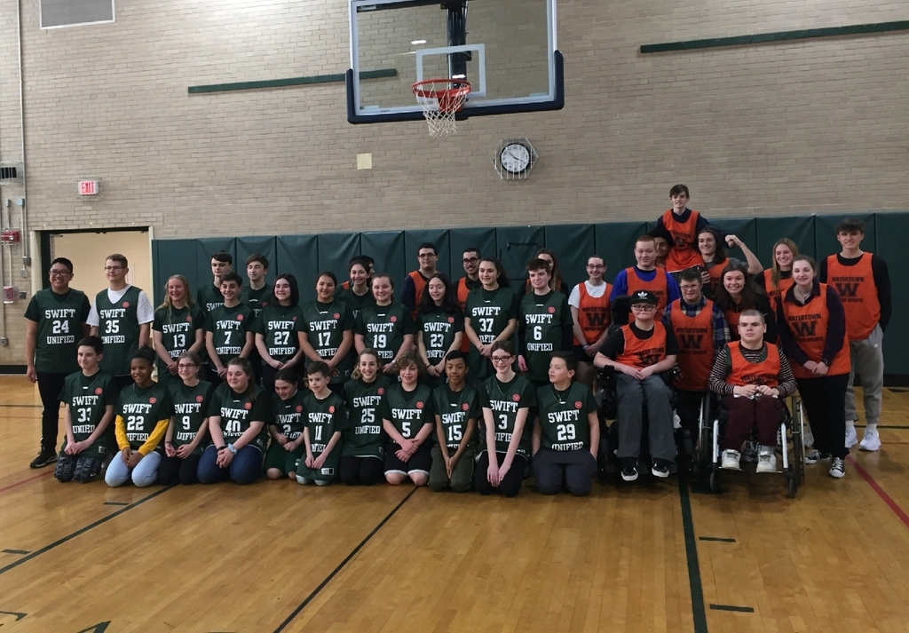 Fun day of basketball competition between our Swift Unified Team and our friends from the WHS Unified Team!  #liveunifiedplayunified