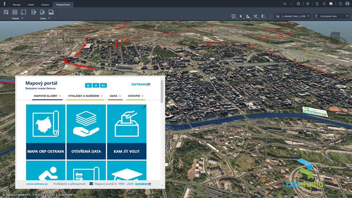 Ostrava, Czech Republic. 3D city model by <a href="/CADstudioCZ/">CADstudioCZ was redirected to ArkanceCZ</a>