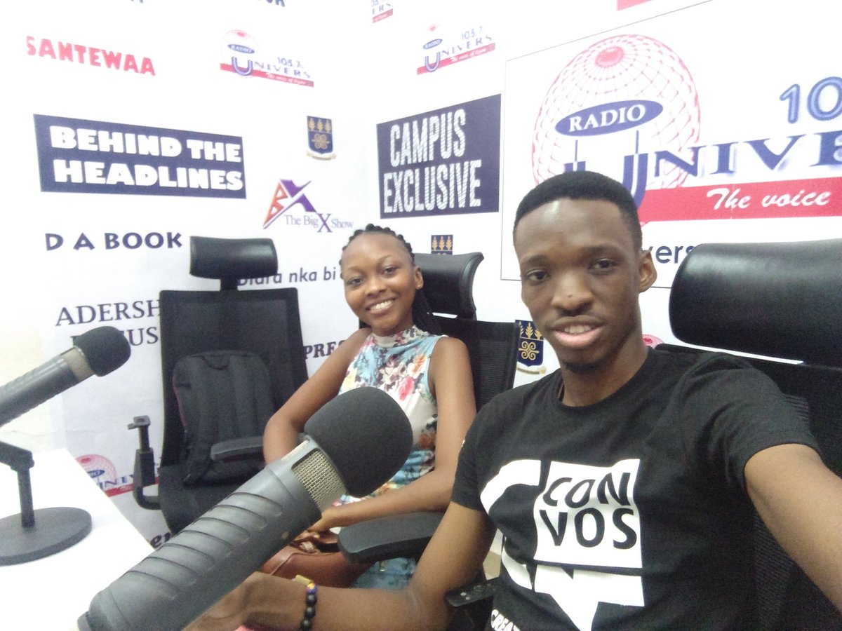 vitusspeakz's tweet photo. Earlier today in the studios of radio Univers talking about the Creative Convos with the adorable Sena; one of the amazing acts lined-up for the event. Major thanks to Master Kayleb Ahinakwah for doing the hosting

@KaylebAdjetey @STELLAR_SENA @univers1057fm https://t.co/PVraYEIkfu