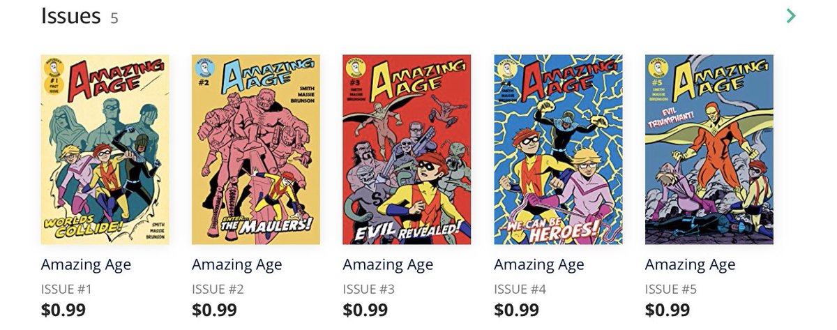 Amazingagecomic's tweet photo. Look at that...all five issues of @Amazingagecomic on @comiXology at the low price of 99 cents each! And they look so much better with the Saturday Comics logo on them! Add them to your digital comics library right here:

https://t.co/I1sHvKnPhC https://t.co/x3EyaFnmH3