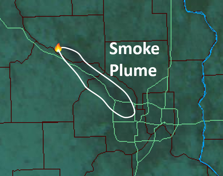 NWSTwinCities's tweet photo. In the NW metro? As the nocturnal inversion sets in, the reduced mixing will allow the smoke plume from the Becker fire to descend toward the ground. The result? You may begin to smell the fire in places from Maple Grove to north MPLS. Follow @MnPCA for air quality updates. #mnwx https://t.co/QKqFHKBb6H