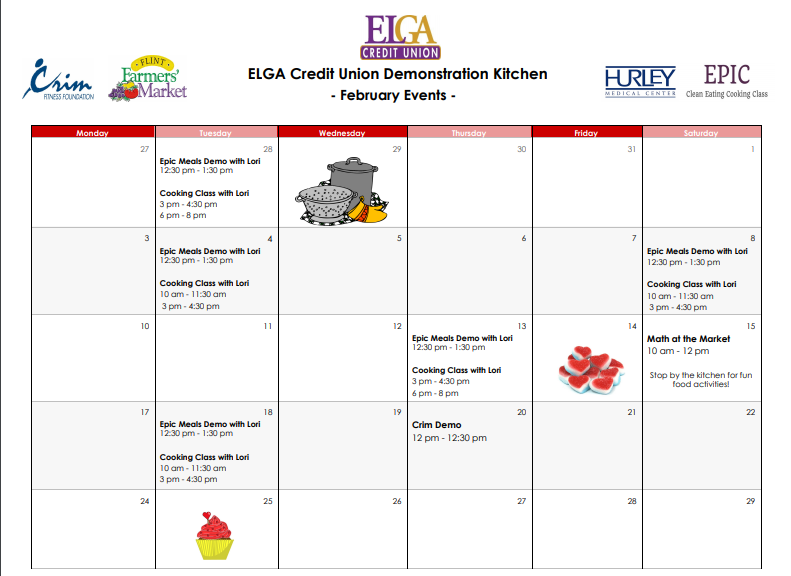 FlintFarmMarket's tweet image. We've had an awesome month of fun events in the @ELGAcu Demonstration Kitchen! We have one demo left tomorrow from 12-12:30pm. 

#Flintfarmersmarket #Elgacreditunion #Demokitchen #Cooking #Events #Flint #Local #Learn #Crim #Hurley #Epicmeals