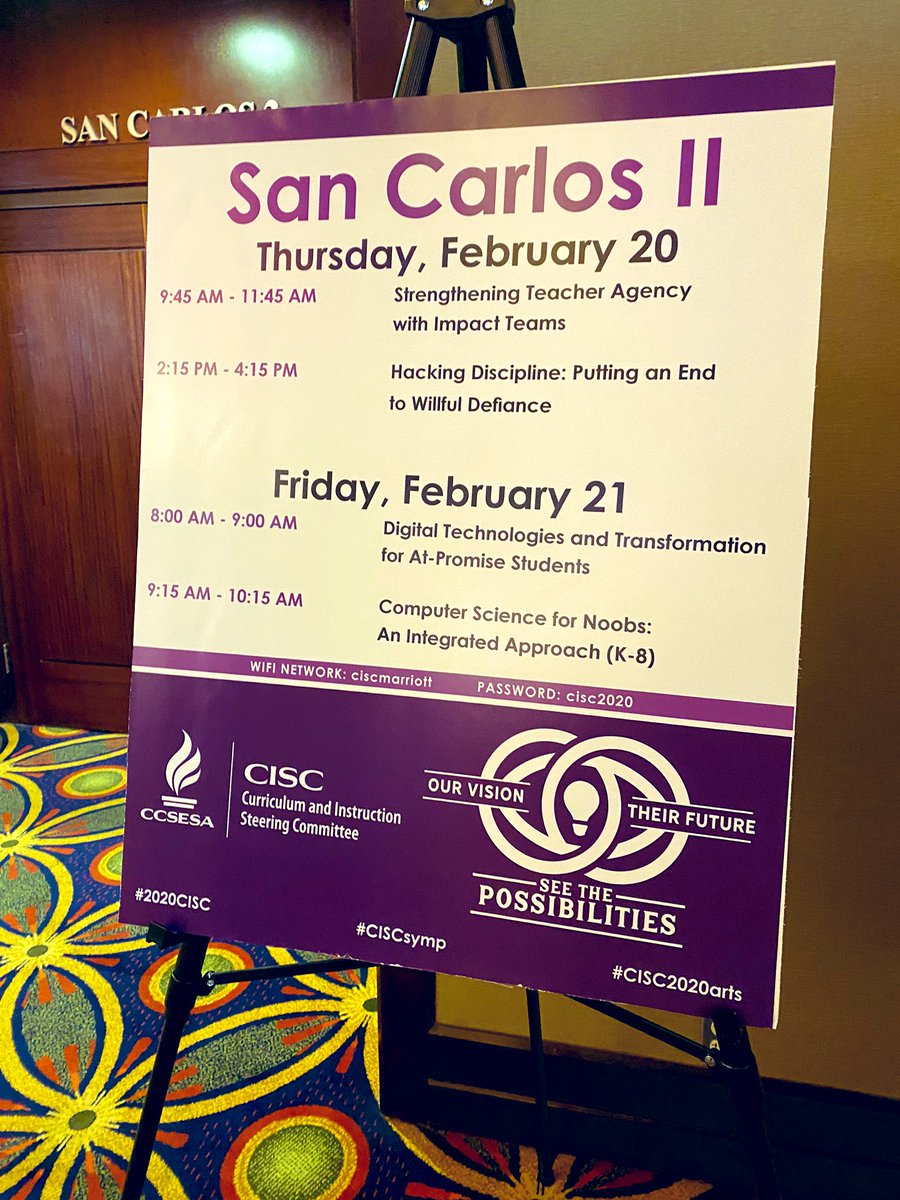 NmaynardEdu's tweet image. #HackingSchoolDiscipline is in Monterey for the #CISCsymp with @TheSocialCore! If you are here- please stop by!