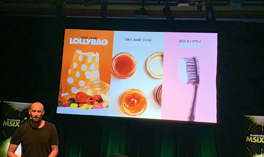 liquidideas's tweet image. Lessons from @DanMonheit’s therapist: find your lolly bag, take away some jams and add some mint #msix thanks for the #IRL lolly bag too @DanMonheit